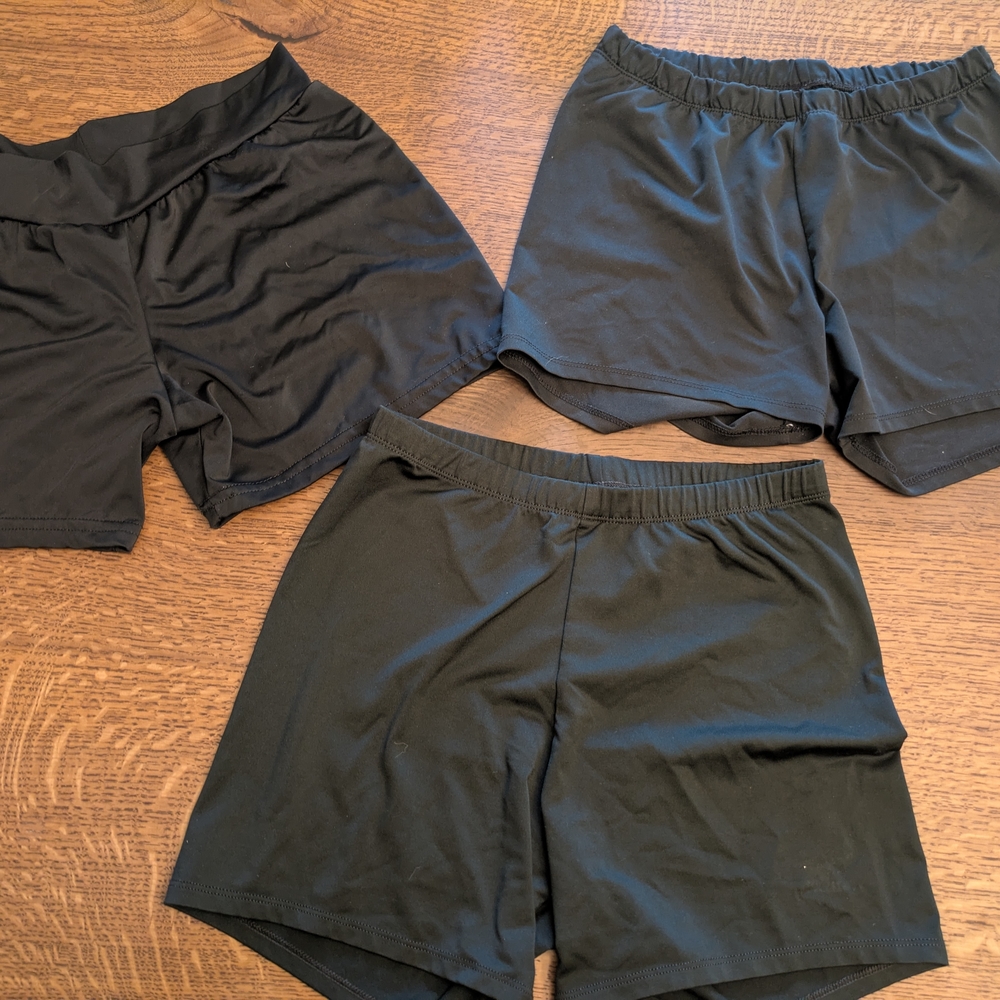 Set of Three Black Athletic Shorts